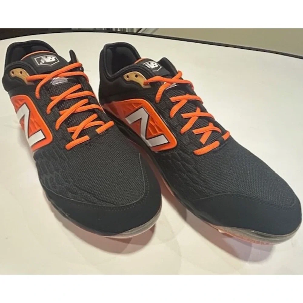 New Balance Mens 3000 V4 Metal Baseball Cleats Black/Orange NIB - Size 16 X-Wide